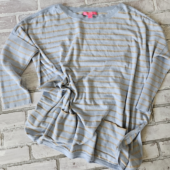 Lilly Pulitzer Sweaters - Lilly Pulitzer Lightweight Blue & Gold Sweater